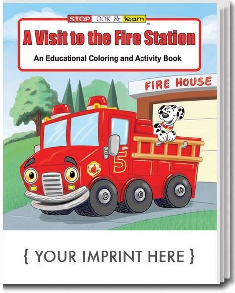 CS0191 A Visit To The Fire Station Coloring and Activity Book with Custom Imprint